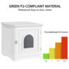 SmileMart Wooden Enclosed Litter Box Cat House Side Table, White