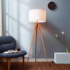 Teamson Home Romanza 60.23" Postmodern Tripod Floor Lamp with Drum Shade, Natural/White Teamson Home Romanza 60.23" Postmodern Tripod Floor Lamp with Drum Shade, Natural/White