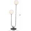 DecMode 31" 2 Light Orb Silver Table Lamp with White Glass Shade DecMode 31" 2 Light Orb Silver Table Lamp with White Glass Shade
