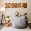 Big Joe Fuf Large Bean Bag Chair, Plush 4ft, Gray