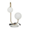 DecMode 18" 2 Light Orb Gold Table Lamp with White Glass Shade DecMode 18" 2 Light Orb Gold Table Lamp with White Glass Shade