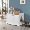 SmileMart Wooden Pet Litter Box for Pets Cat Hidden Washroom Bathroom with Door, White