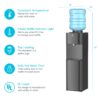 Avalon Top Loading Water Cooler Dispenser - 3 Temperature, Child Safety Lock, Innovative Design, UL Listed- Black Stainless Steel