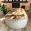 Big Joe Fuf Large Bean Bag Chair, Lenox 4ft, Fog