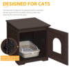 SmileMart Wooden Enclosed Litter Box Cat House Side Table, Espresso