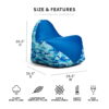 Big Joe Warp Bean Bag Chair, Kids/Teens, Spandex/Smartmax 2.5ft, Blue Camo/White