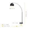 Teamson Home Arquer Arc 66.93" Metal Floor Lamp with Bell Shade, Black Teamson Home Arquer Arc 66.93" Metal Floor Lamp with Bell Shade, Black