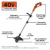 BLACK+DECKER LST136 40V MAX* Lithium High Performance String Trimmer with Power Command