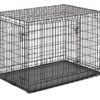MidWest Homes for Pets Ultima Pro Series 42' Dog Crate | Extra-Strong Double Door Folding Metal Dog Crate w/Divider Panel, Floor Protecting 'Roller Feet' & Leak-Proof Plastic Pan