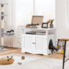 Easyfashion Cat Litter Box End Table with Storage Shelf, White