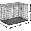 MidWest Homes for Pets Ultima Pro Series 42' Dog Crate | Extra-Strong Double Door Folding Metal Dog Crate w/Divider Panel, Floor Protecting 'Roller Feet' & Leak-Proof Plastic Pan