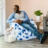 Big Joe Milano Bean Bag Chair, Plushie, 2.5ft, Indigo Tie Dye