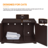 SmileMart Wooden Cat Litter Box Side Table Washroom Storage Bench with Divider, Espresso