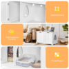 SmileMart Wooden Cat Litter Box Side Table Washroom Storage Bench with Divider, White