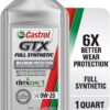 Castrol GTX Full Synthetic 0W-20 Motor Oil, 1 Quart, Pack of 6
