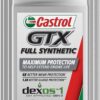 Castrol GTX Full Synthetic 0W-20 Motor Oil, 1 Quart, Pack of 6