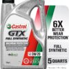 Castrol GTX Full Synthetic 0W-20 Motor Oil, 5 Quarts, Pack of 3