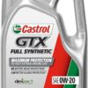Castrol GTX Full Synthetic 0W-20 Motor Oil, 5 Quarts, Pack of 3