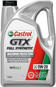 Castrol GTX Full Synthetic 0W-20 Motor Oil, 5 Quarts, Pack of 3