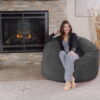 Chill Sack Bean Bag Chair, Memory Foam Lounger with Microsuede Cover, Kids, Adults, 4 ft, Charcoal