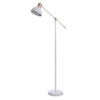 Copper & White - Metal Task Adjustable Floor Lamp - White Finish - White Metal Shade