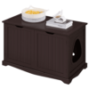 Easyfashion Wooden Cat Litter Box with Divider, Espresso