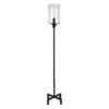 Evelyn&Zoe Industrial Metal Floor Lamp with Seeded Glass Shade