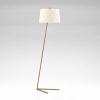 Evelyn&Zoe Marcus Metal Floor Lamp with Linen Shade