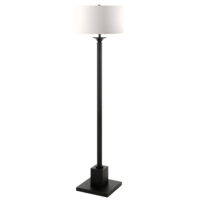 Evelyn&Zoe Minimalist Metal Floor Lamp, Blackened Bronze