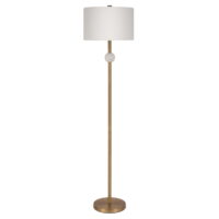 Evelyn&Zoe Traditional Metal Floor Lamp with Alabaster Accents