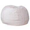 Flash Furniture Dillon Small White Furry Refillable Bean Bag Chair for Kids and Teens