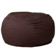 Flash Furniture Duncan Oversized Solid Brown Refillable Bean Bag Chair for All Ages