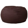 Flash Furniture Duncan Oversized Solid Brown Refillable Bean Bag Chair for All Ages