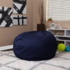 Flash Furniture Oversized Solid Navy Blue Refillable Bean Bag Chair for All Ages