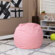 Flash Furniture Small Light Pink Dot Refillable Bean Bag Chair for Kids and Teens