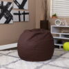 Flash Furniture Small Solid Brown Refillable Bean Bag Chair for Kids and Teens