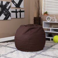 Flash Furniture Small Solid Brown Refillable Bean Bag Chair for Kids and Teens