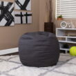 Flash Furniture Small Solid Gray Refillable Bean Bag Chair for Kids and Teens