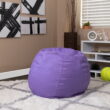 Flash Furniture Small Solid Purple Refillable Bean Bag Chair for Kids and Teens