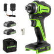 Greenworks 24V Brushless 1/4-inch 1900 in./lbs. Impact Driver with (2) 2.0 Ah Batteries & Charger, Bonus Tool Bag
