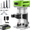 Greenworks 24V Brushless 30,000 RPM Compact Router with 2Ah Battery and Charger