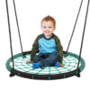 Hey! Play! Spider Web Tree Swing-Large 40-inch Diameter Hanging Tree Rope Saucer Seat