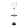 Mainstays Black Metal Table Floor Lamp with White Shade