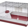 MidWest Homes for Pets 158 Wabbitat Deluxe Rabbit Home, Rabbit Cage, 39.5 L x 23.75 W x 19.75 H Inch, Maroon/White
