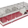 Midwest Homes for Pets Deluxe Rabbit & Guinea Pig Cage, XX-Large, White & Red