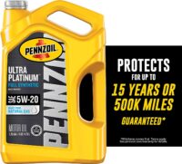 Pennzoil Ultra Platinum Full Synthetic 5W-20 Motor Oil (5 Quart, Case of 3)