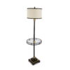 Silverwood Black and Gold Floor Lamp with Shade and Glass Tray, LED Bulb Included