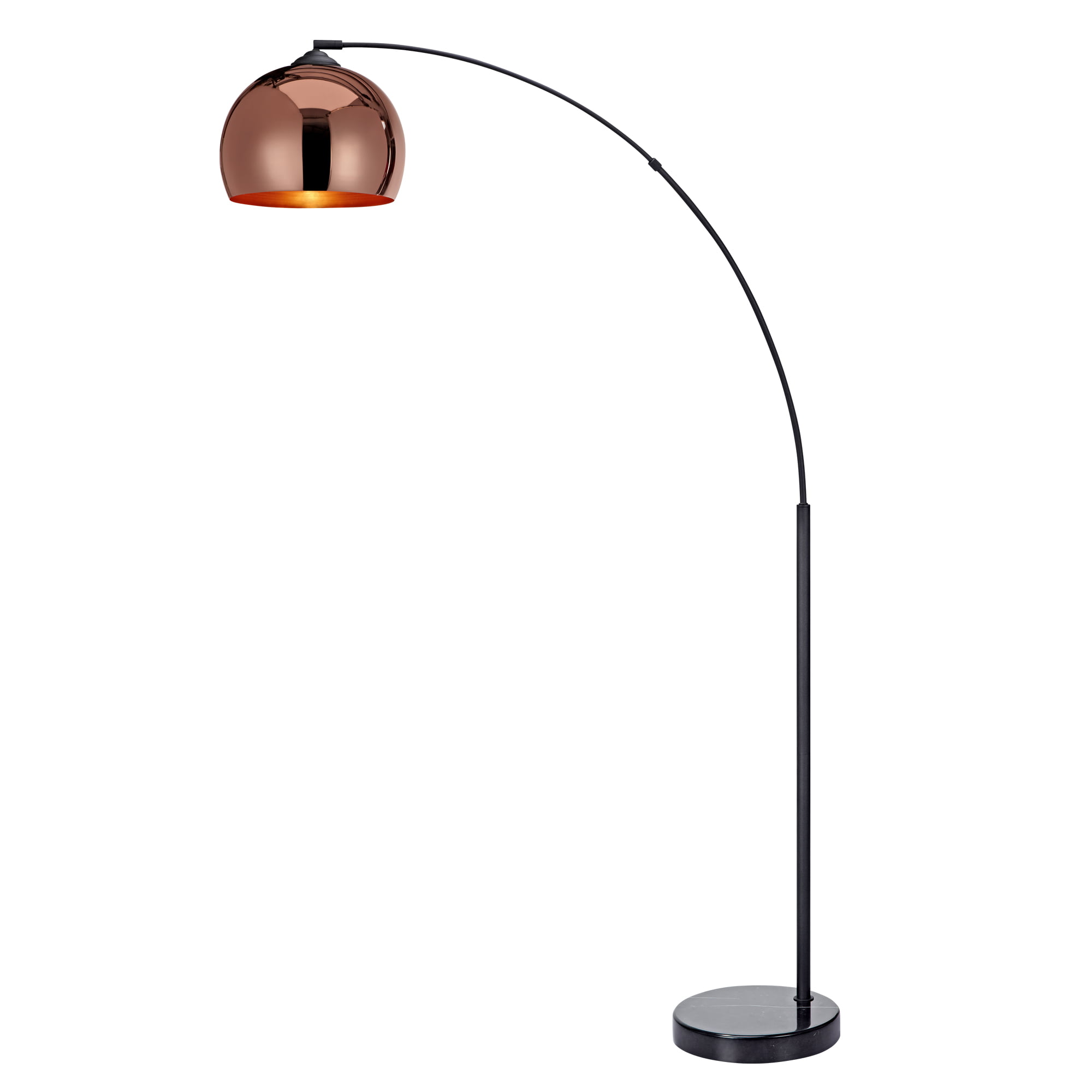 Teamson Home Arquer Arc 66.93" Metal Floor Lamp with Bell Shade, Rose Gold Teamson Home Arquer Arc 66.93" Metal Floor Lamp with Bell Shade, Rose Gold