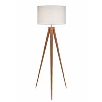 Teamson Home Romanza 60.23" Postmodern Tripod Floor Lamp with Drum Shade, Natural/White