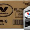 Valvoline Advanced Full Synthetic SAE 0W-16 Motor Oil 1 QT, Case of 6